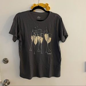Jcrew champagne cheers Gray T-shirt